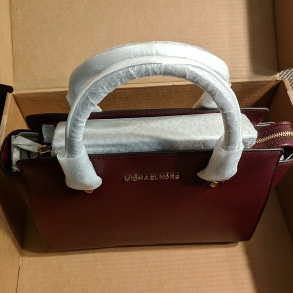 Michael Kors Selma Medium Satchel Oxblood Red - Picture 2 of 5